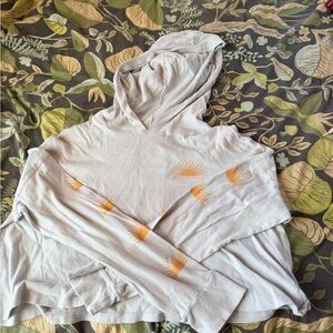 Billabong Light Gray Hoodie with Orange Accents